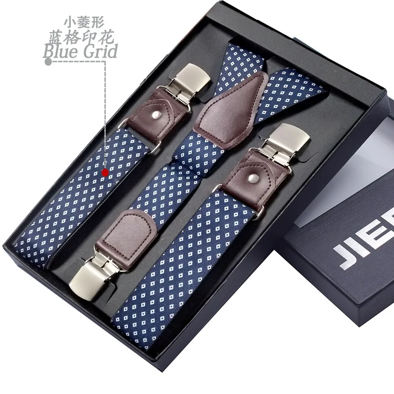 Men's Suspenders Braces 3 Clips Leather Casual Suspensorios Adjustable Elastic Trousers Strap Suspensores Hombre Interior