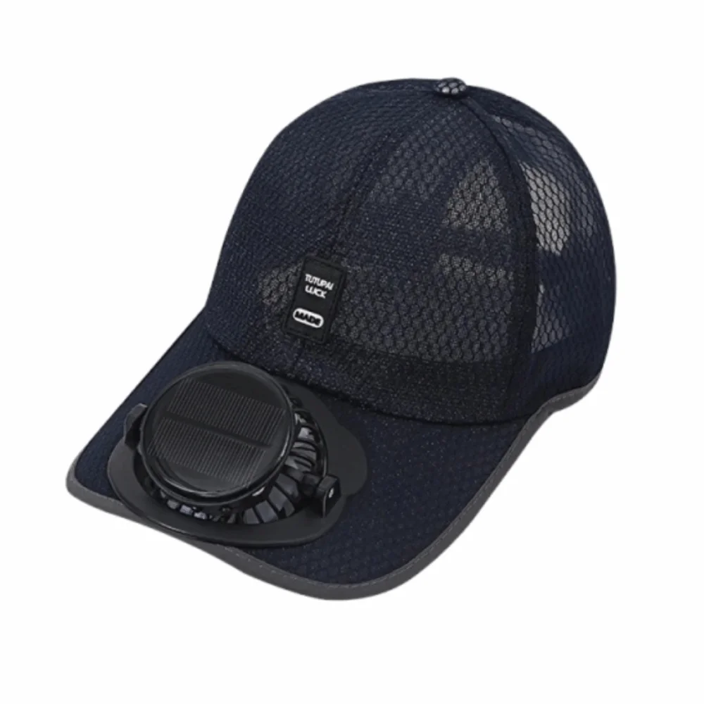 Sun Protection Solar Powered Fan Hat Strong Wind UV Protection Breathable Mesh Sun Hat Unisex Portable Baseball Cap with Fan