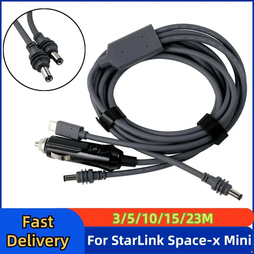 

For StarLink Space-x Mini USBC To DC Cable 3/5/10/15/23M Waterproof 3 In 1 DC Power Cable Adapter Overload Short Circuit Protect