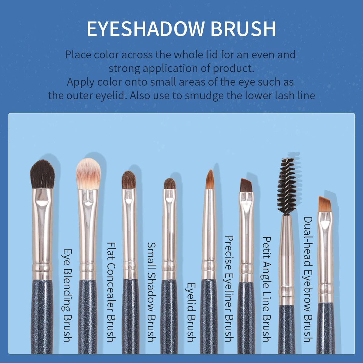 OVW 13pcs Eye Blending Brush Eyeshadow Flat Liner Smudge sopracciglio Blending Concealer kit di strumenti naturali-sintetici Brochas