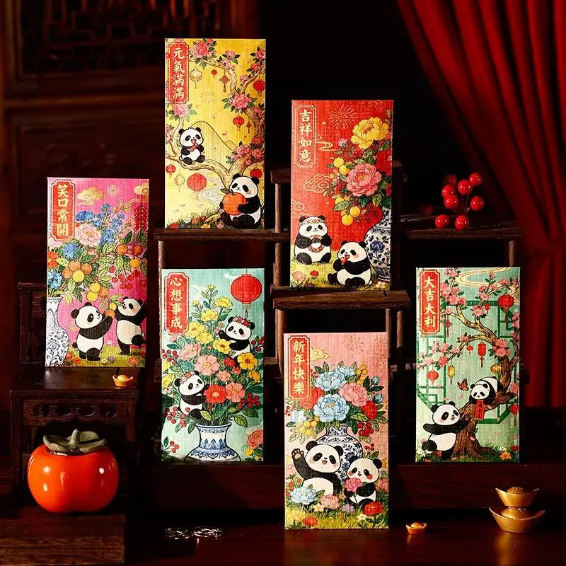 

6 Pack 2026 Year Of The Horse Chinese New Year Lucky Money Envelopes Cartoon Red Packet For Spring Festival