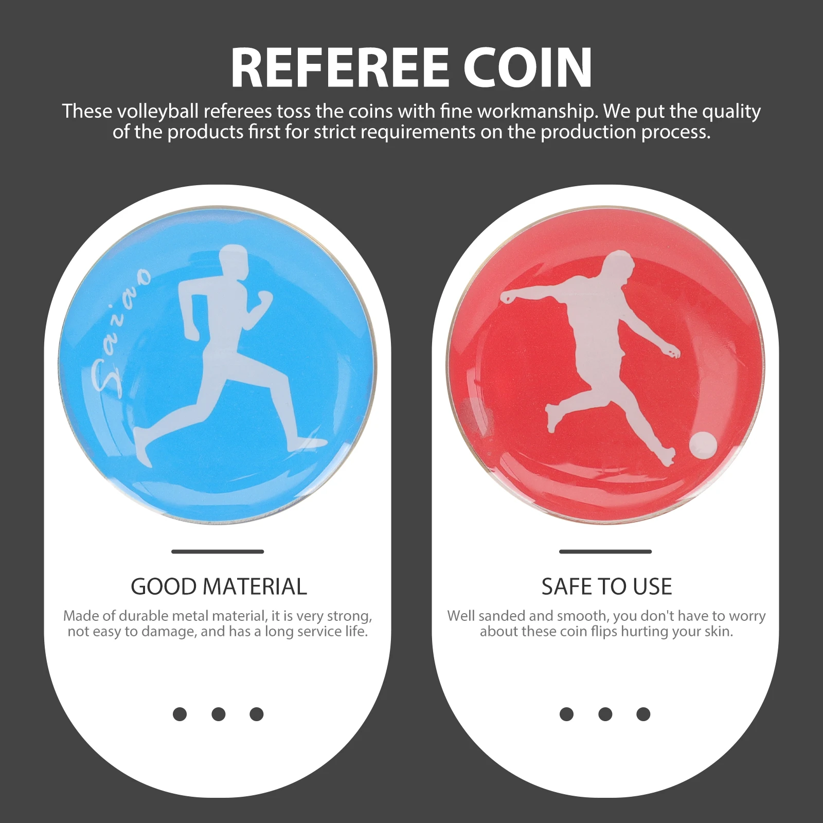 

2 Pcs Edge Picker Contest Toss Volleyball Referee Equipment Flip Coin Football Metal Coins Badminton