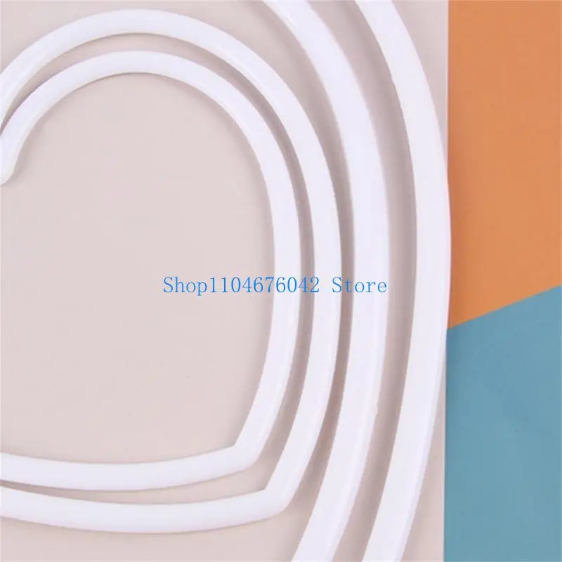 5asd Love Heart Shaped Catcher Rings Plastic Dreamcatcher Rings for Valentine's Day Wedding DIY Crafts Wall Hanging Decors