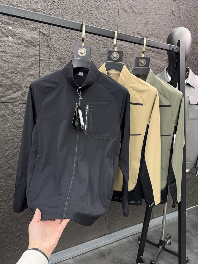 

Удобная мужская повседневная верхняя одежда с воротником-стойкой и подкладкой Jaet Spring Faion Urban Sle Long Sve Stand Fit