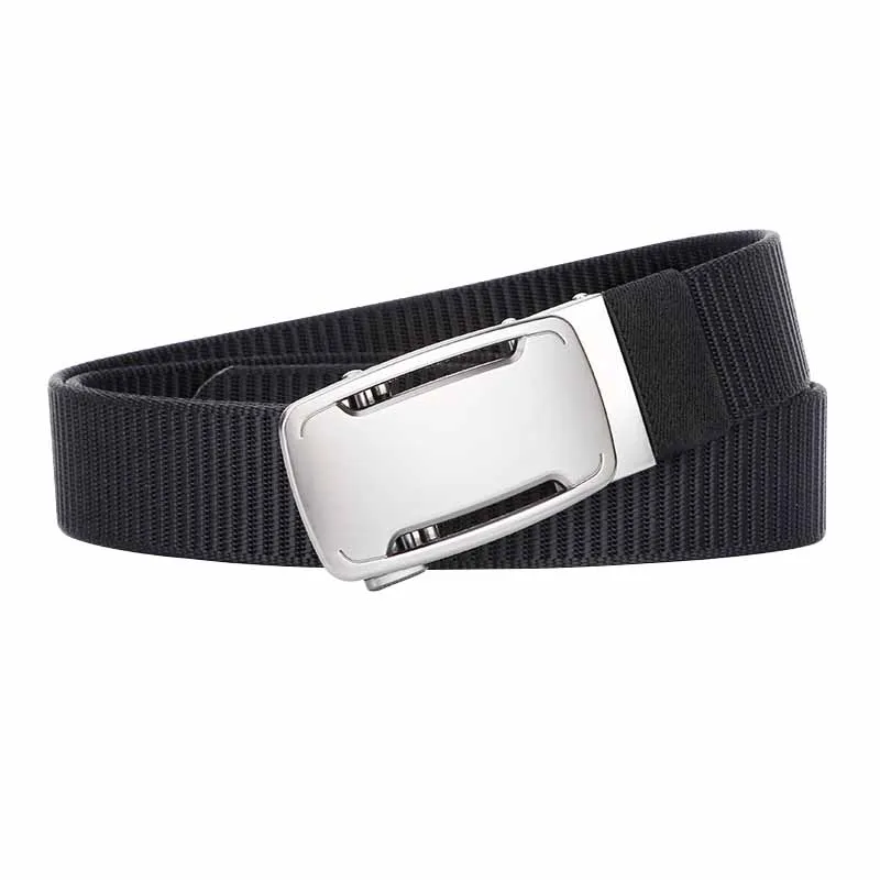 Simple Luxury Men Belt Solid Color Canvas Automatic Buckle Men's Belts Casual Cowboy Pant Belts Youth Men Training Tactical Belt