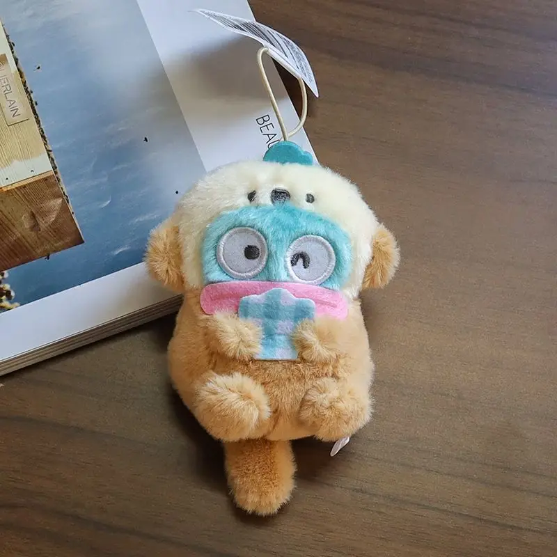 Плюшевая игрушка-брелок Sanrio Hangyodon в виде выдры, украшение для школьного рюкзака, милый подарок на день рождения для друзей