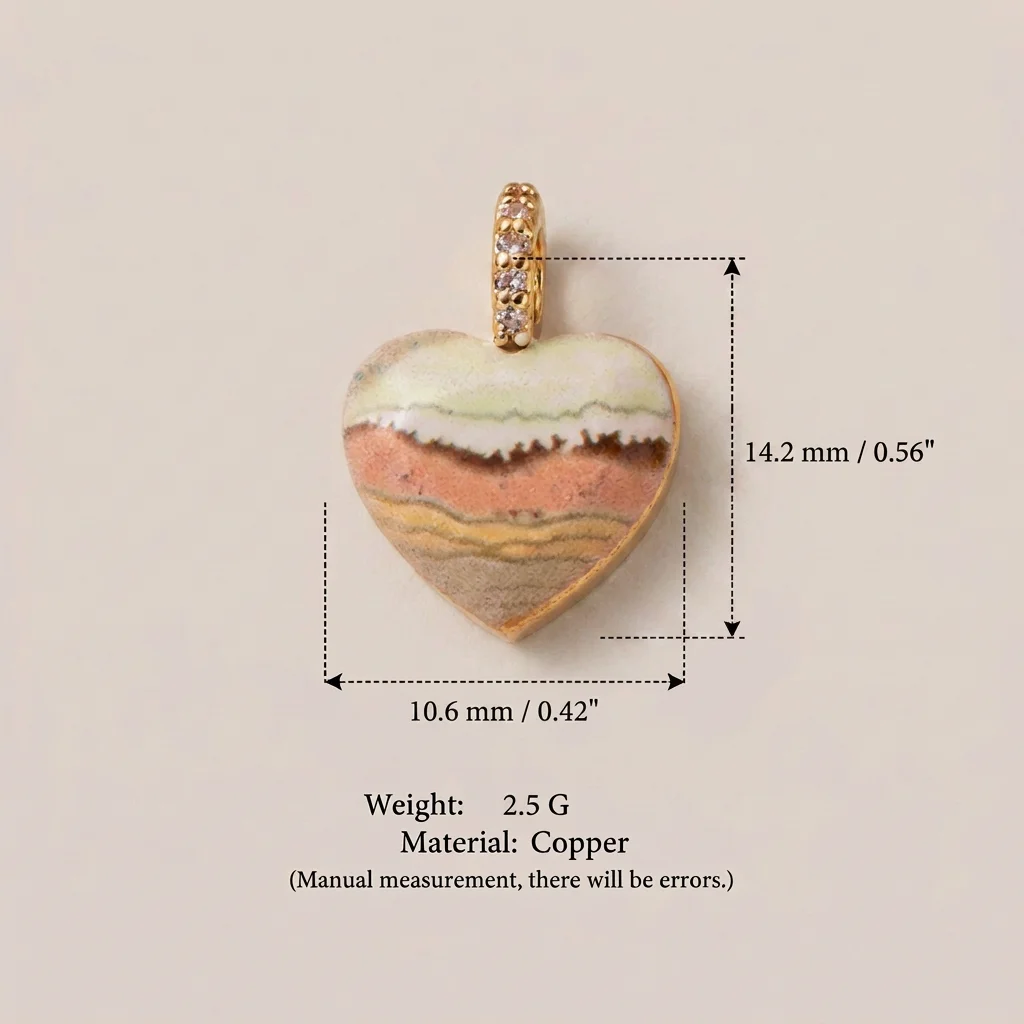 Neue beliebte und vielseitige Farbserie: Herzförmige bemalte DIY-Anhänger für Schmuck – Detail 3