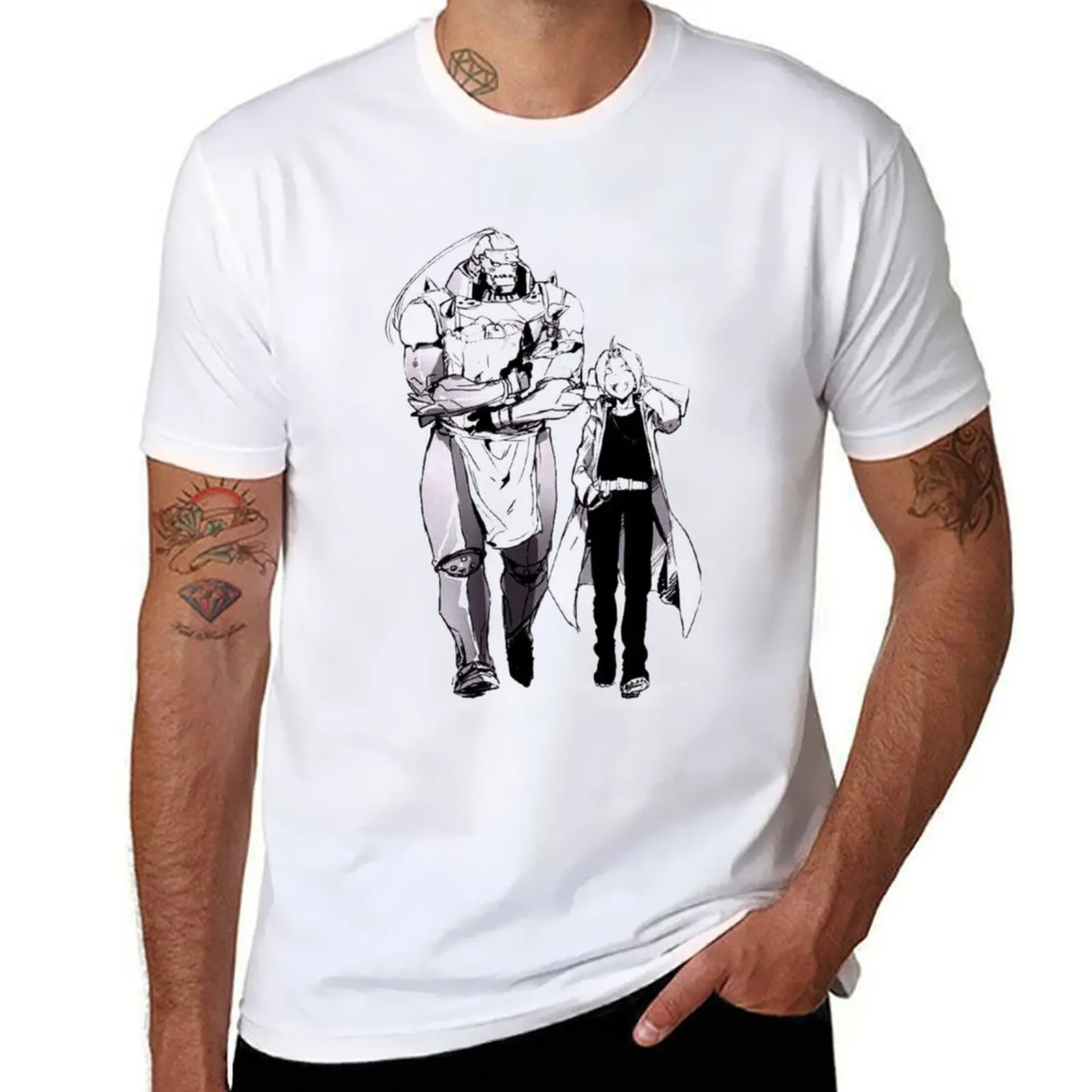 

Full Metal Alchemist Edward and Alphonse T-Shirt anime tshirt t shirts for man graphic tees T-Shirt