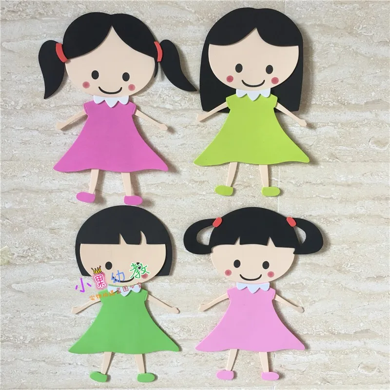 3D cartoon characters for children boys and girls wall stickers blackboard decoration materials for kindergarten classrooms