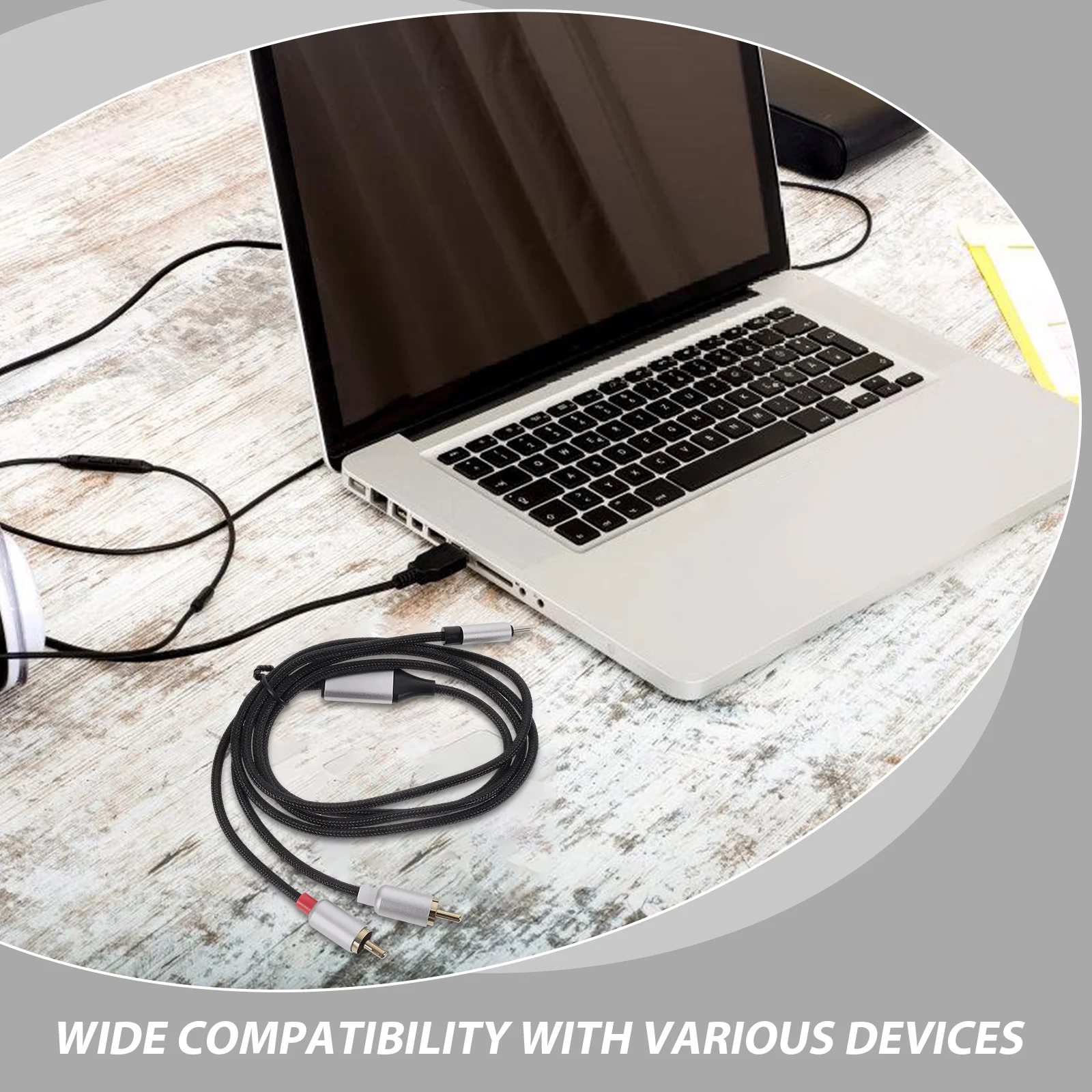 كابل محول صوت USB C إلى Dual Rca بطول 1 متر، محول ستيريو، مكبر صوت للسيارة، سلك صوت متوافق مع الهاتف الذكي اللوحي