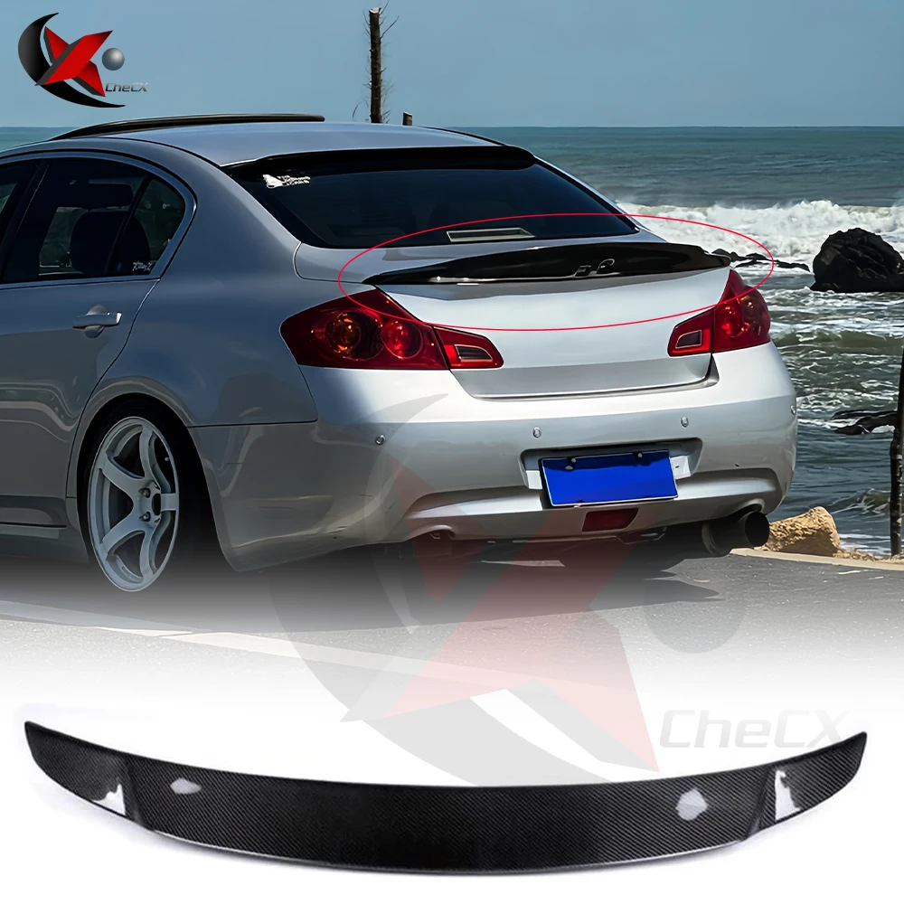 

For Infiniti G25 G35 G37 Hardtop Coupe 4-Door 2007-2013 Fiberglass Material Rear Spoiler Tailgate Decorative Accessories