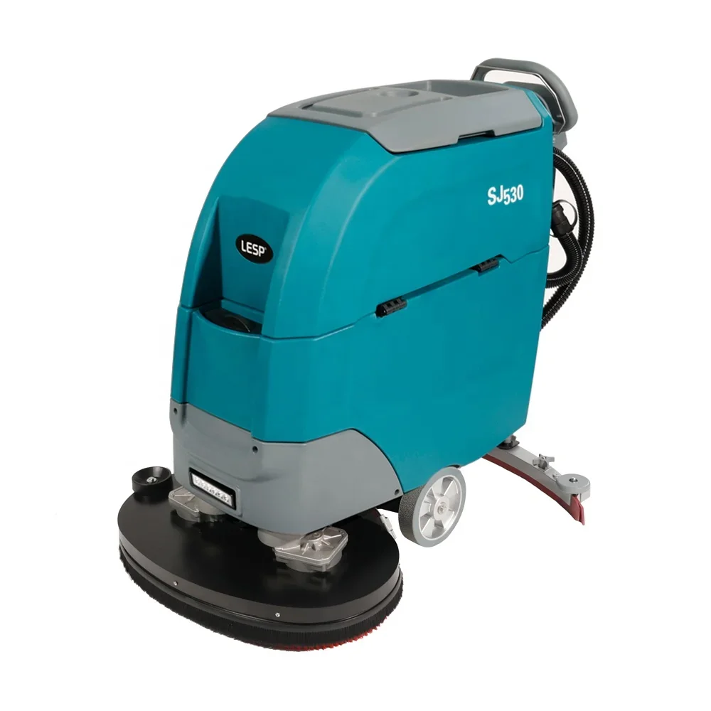 Office Walk Behind Battery Cleaning Machine Small Electric Floor Scrubber SJ530S