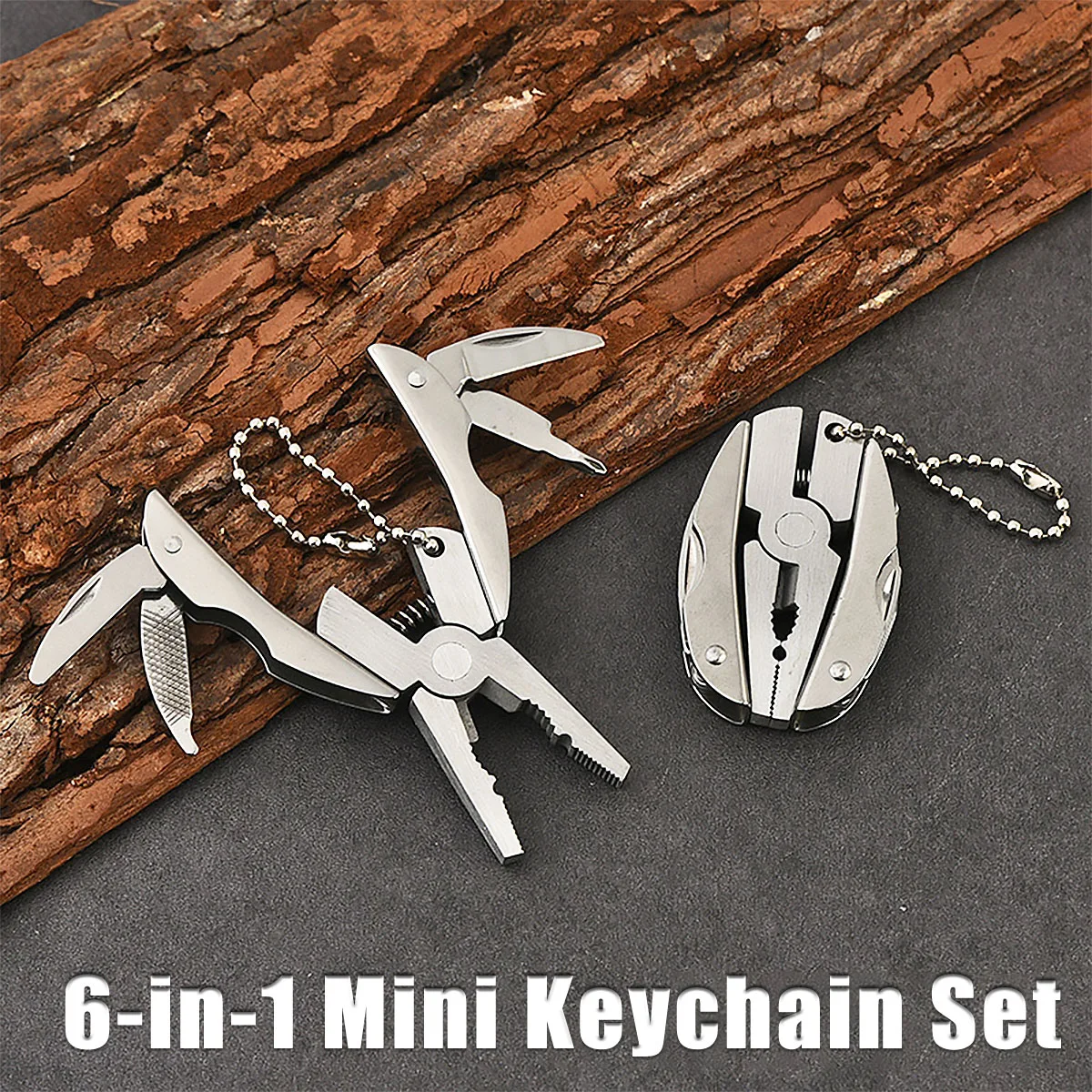 مجموعة سلسلة مفاتيح صغيرة 6 في 1 متعددة المهام، سلسلة مفاتيح متعددة الوظائف الكل في واحد، مفك براغي فيليبس، سكين، ملف، هدايا للرجال #3