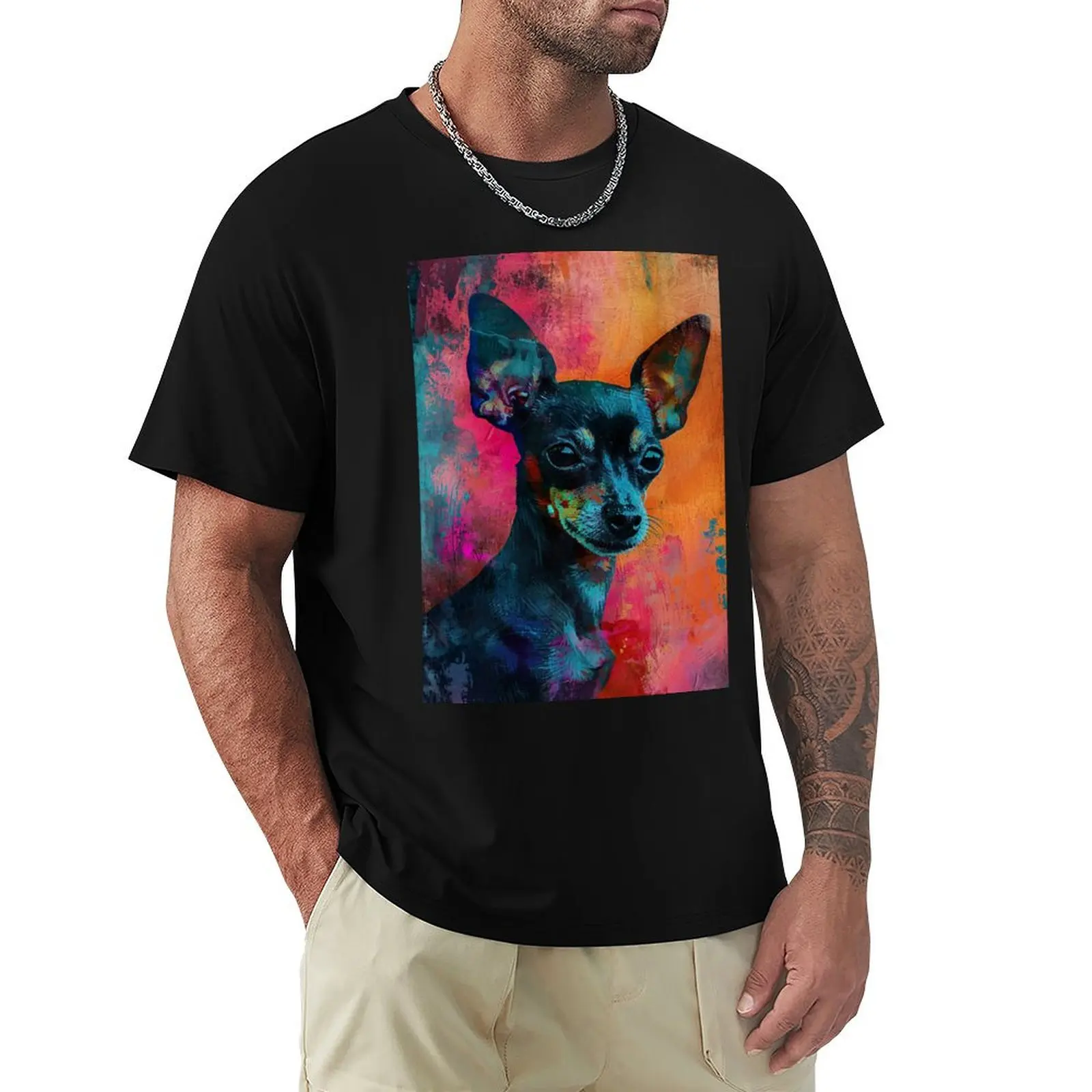 Miniature Pinscher T-Shirt Large Size Casual Tee Shirt