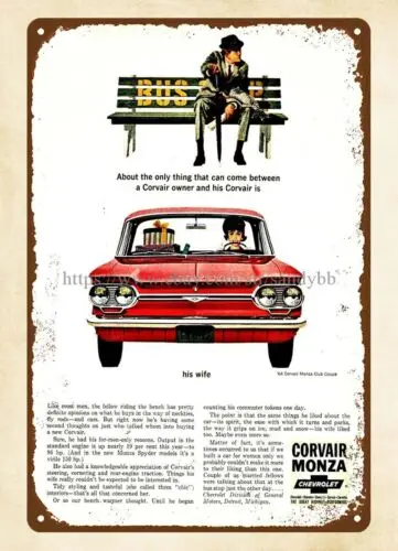 1964 autos CORVAIR Monza Red Club metal tin sign man cave metal art wall