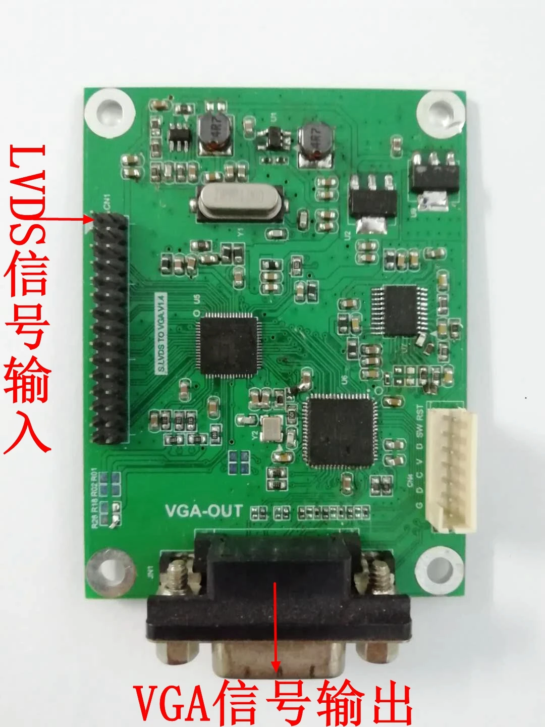 LVDS to VGA Adapter Board Lvds to Vga Output Support Multiple Resolutions 720P/1080P