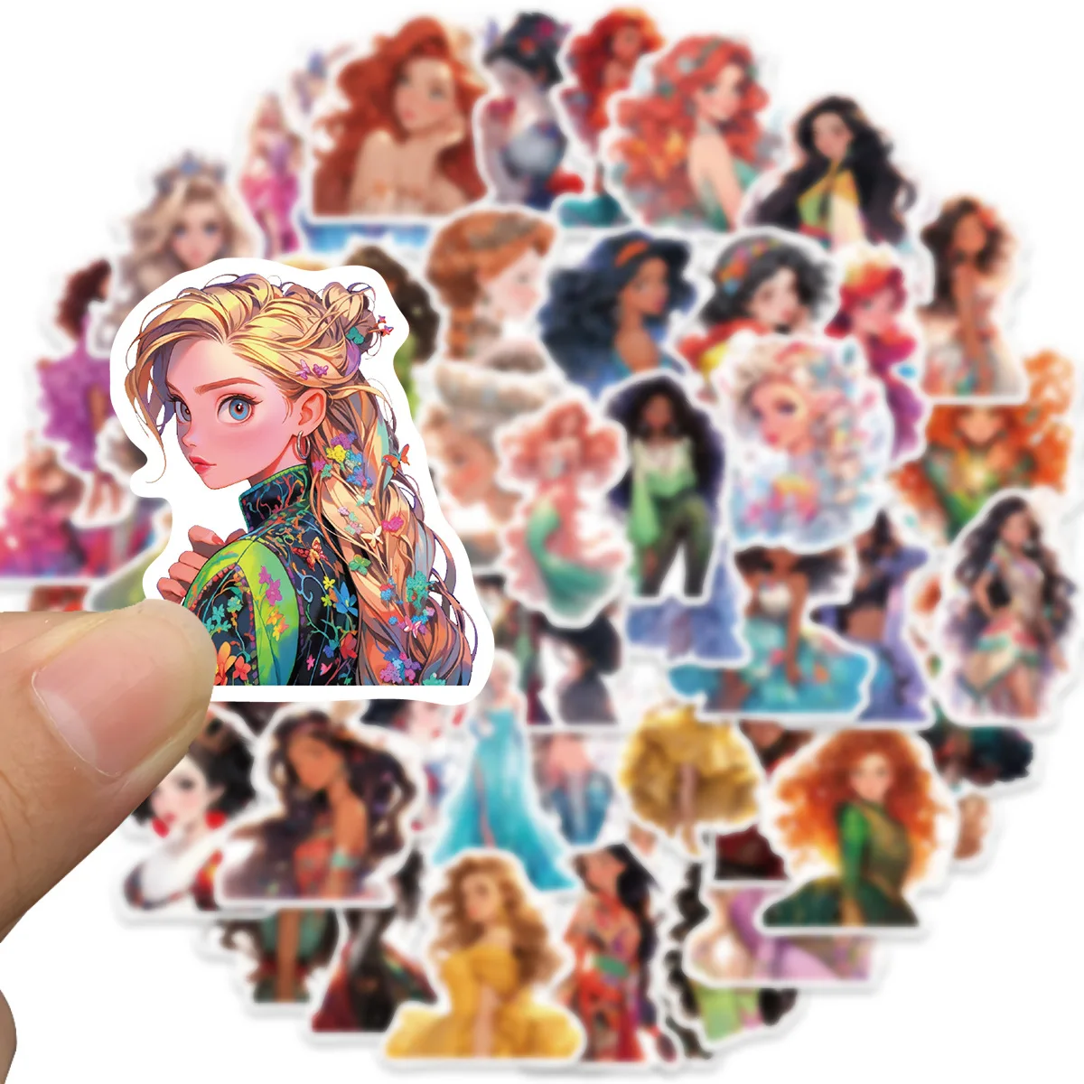 

10/30/50PCS Disney Princess Stickers Cartoon Personality Cute Pretty Graffiti Decals Girls Toy Gift for Guitar Laptop Skateboard