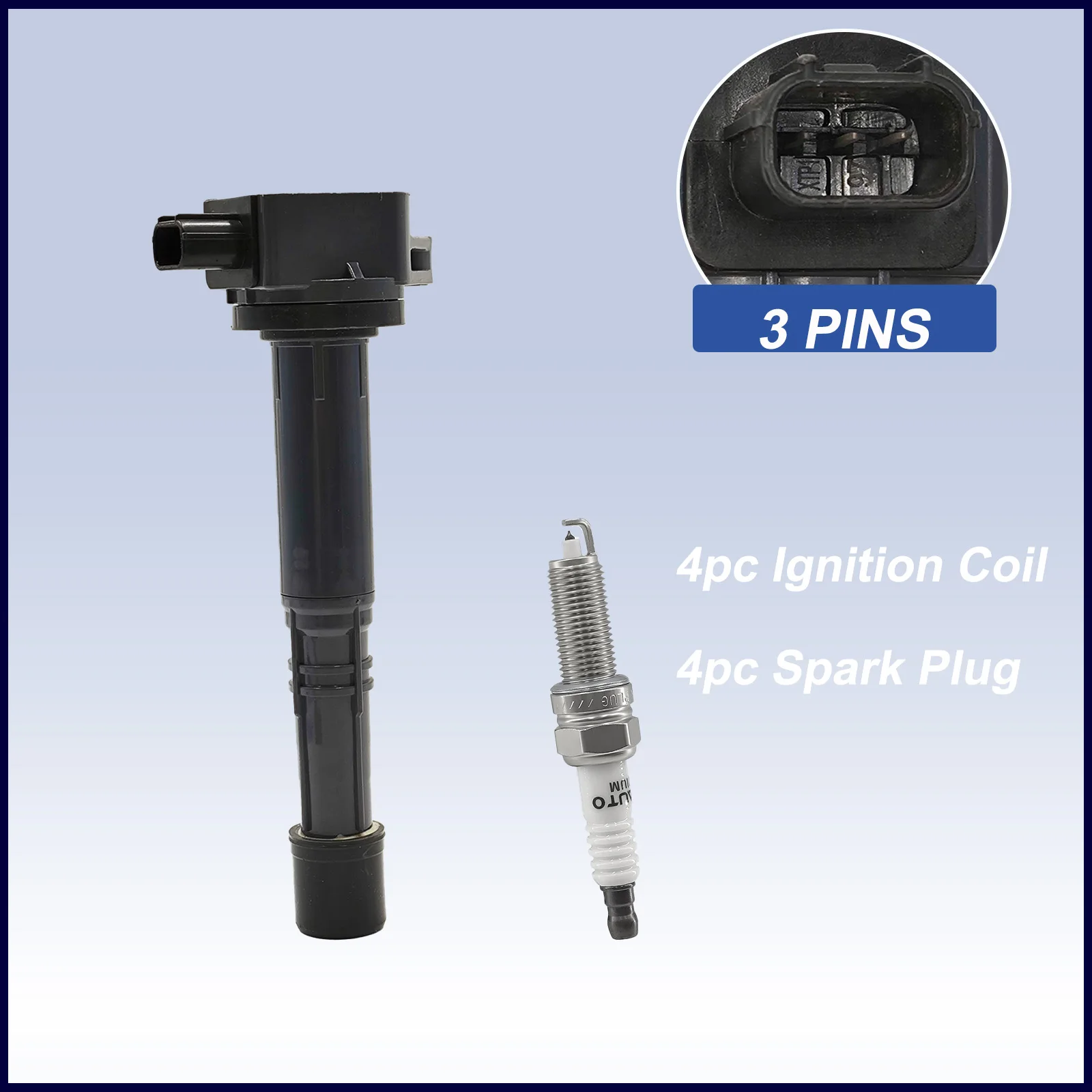 

4pcs Ignition Coil and Iridium Spark Plug Kit For 2010-2014 Honda CR-V 30520R40007