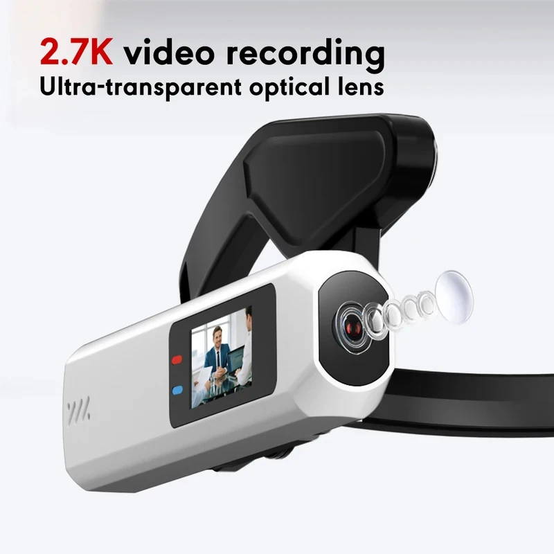 

Портативная мини-камера 2026 года с разрешением HD 2.7K/60FPS, носимая, 110 ° Широкоугольная Wi-Fi видеокамера с управлением через приложение, спортивная камера для ношения на голове