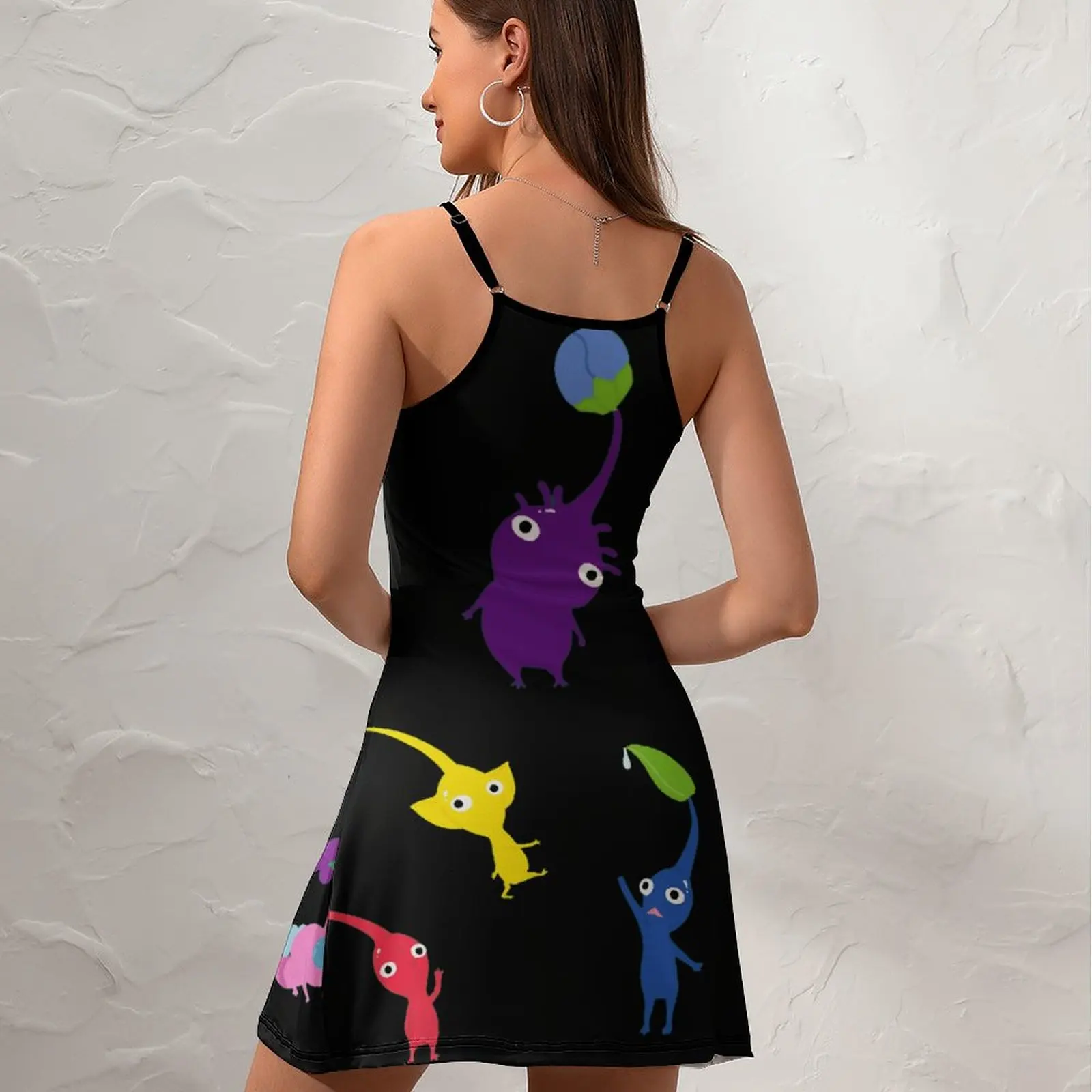 Sexy  Woman's Gown Suspender Dress Pikmin Classic  Women's Sling Dress Unique Cocktails Funny Novelty