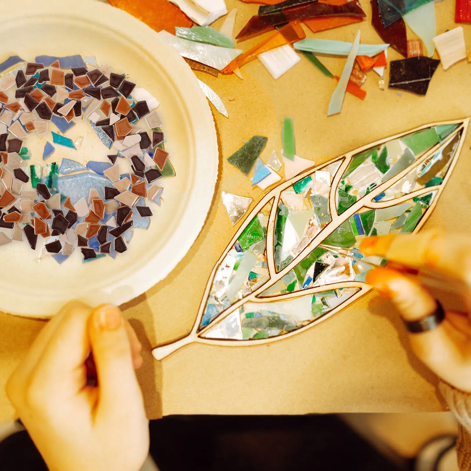 

Набор разноцветной мозаичной плитки для творчества, 200 г, нерегулярные яркие керамические элементы, разнообразный набор для поделок и декора