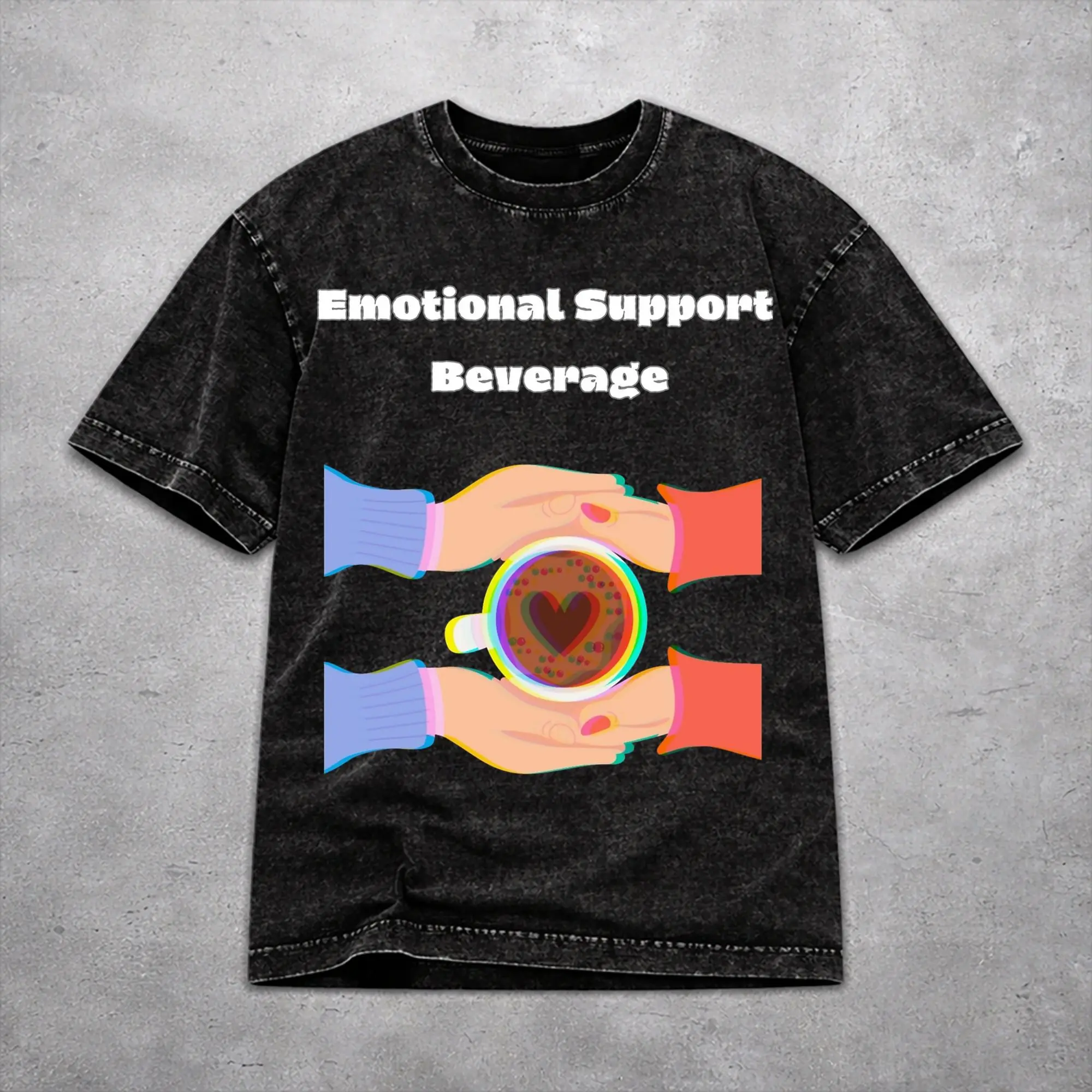 Stylish Men Women Emotional Support Drinking Buddy Beer Tee Shirt Cotton Washed  T Shirts Outfits