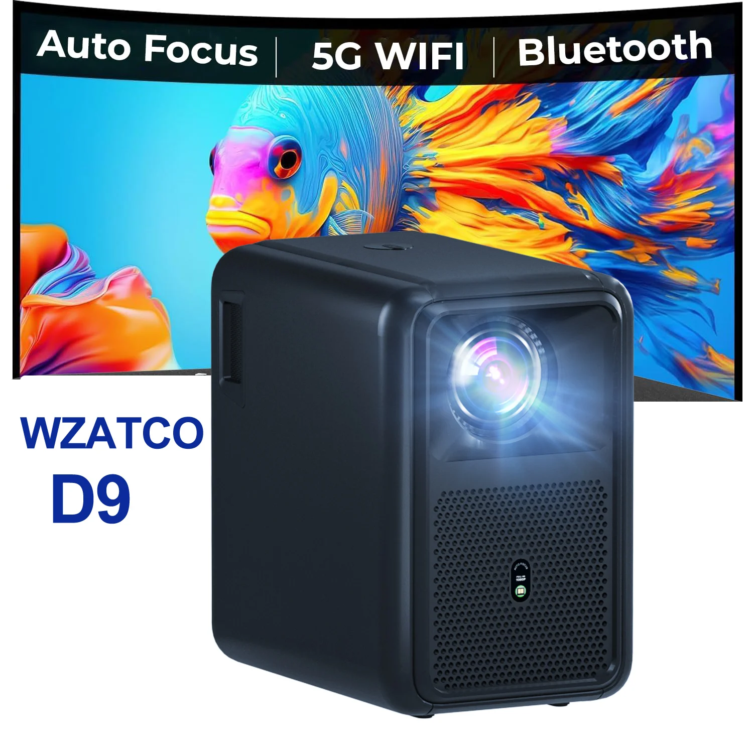 WZATCO D9 1920*1080P Full HD светодиодный проектор с 4D цифровым Keystone 7000 люмен домашний кинотеатр портативный проектор светодиодный проектор