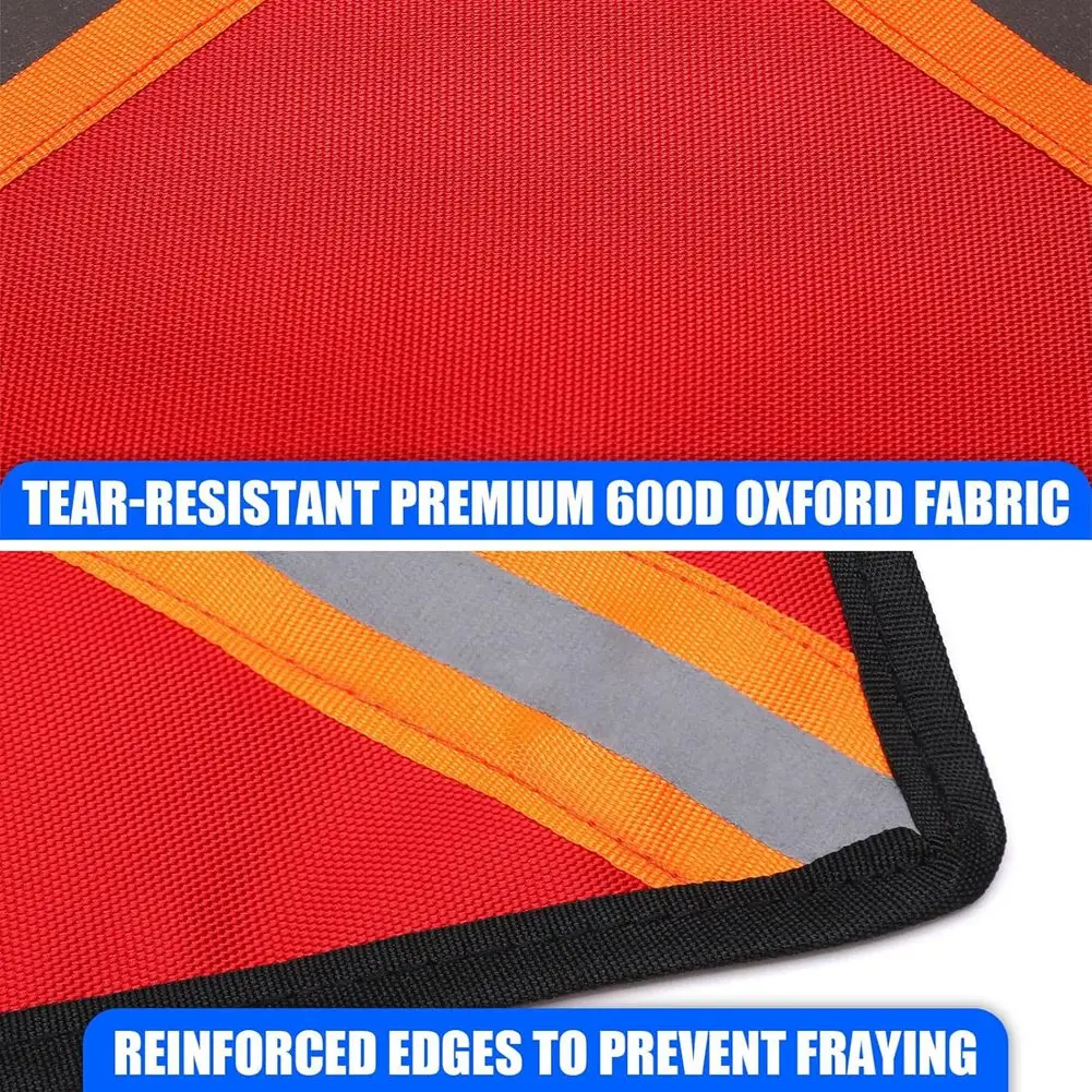 FULL-Reflective For Truck Safety Flag Set- 2-Pack, 12.6Inch Red High-Visibility Warning Signals For Load Transport