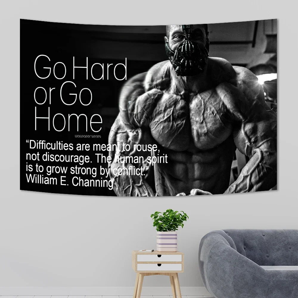 3x5 Ft GYM self-discipline  Polyester Digital Printing Tapestry bohemian decor wall tapestry Interior decoration room decor