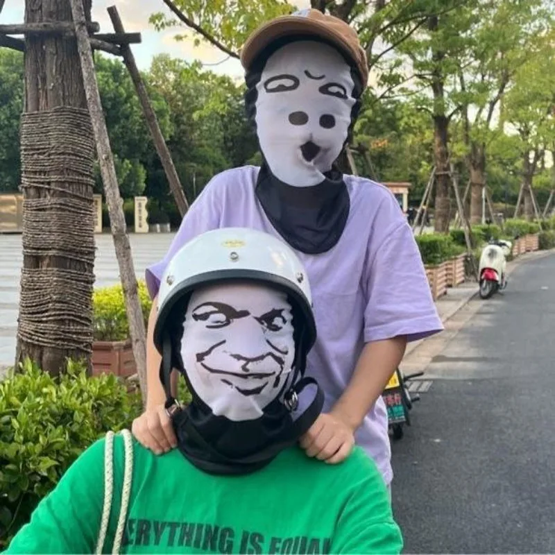 3D Lustige Nahtlose Maske Halloween Cosplay Maske Witzige Gesichtsmaske Bedruckter Kopfschutz Berühmte Persönlichkeit Eisseide Sonnenschutz Kopfmaske – Detail 9