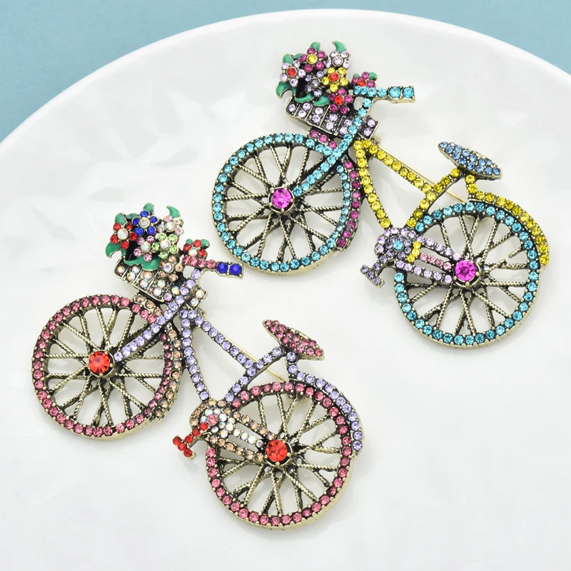 Wumovies & Baby-Broches de vélo brillantes unisexes, 2 couleurs, belles broches de vélo prenant des fleurs, cadeaux pour femmes