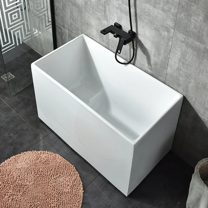 Small Apartment Deepening Bathtub Acrylic Independent Household Small Corner Bathtub Mini Sitting Bubble