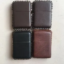 Cowhide Custom Protective Sleeve Lighter Storage Holster Genuine Leather Lighter Case  Belt Bag Handmade for Zippo Lighter Cover