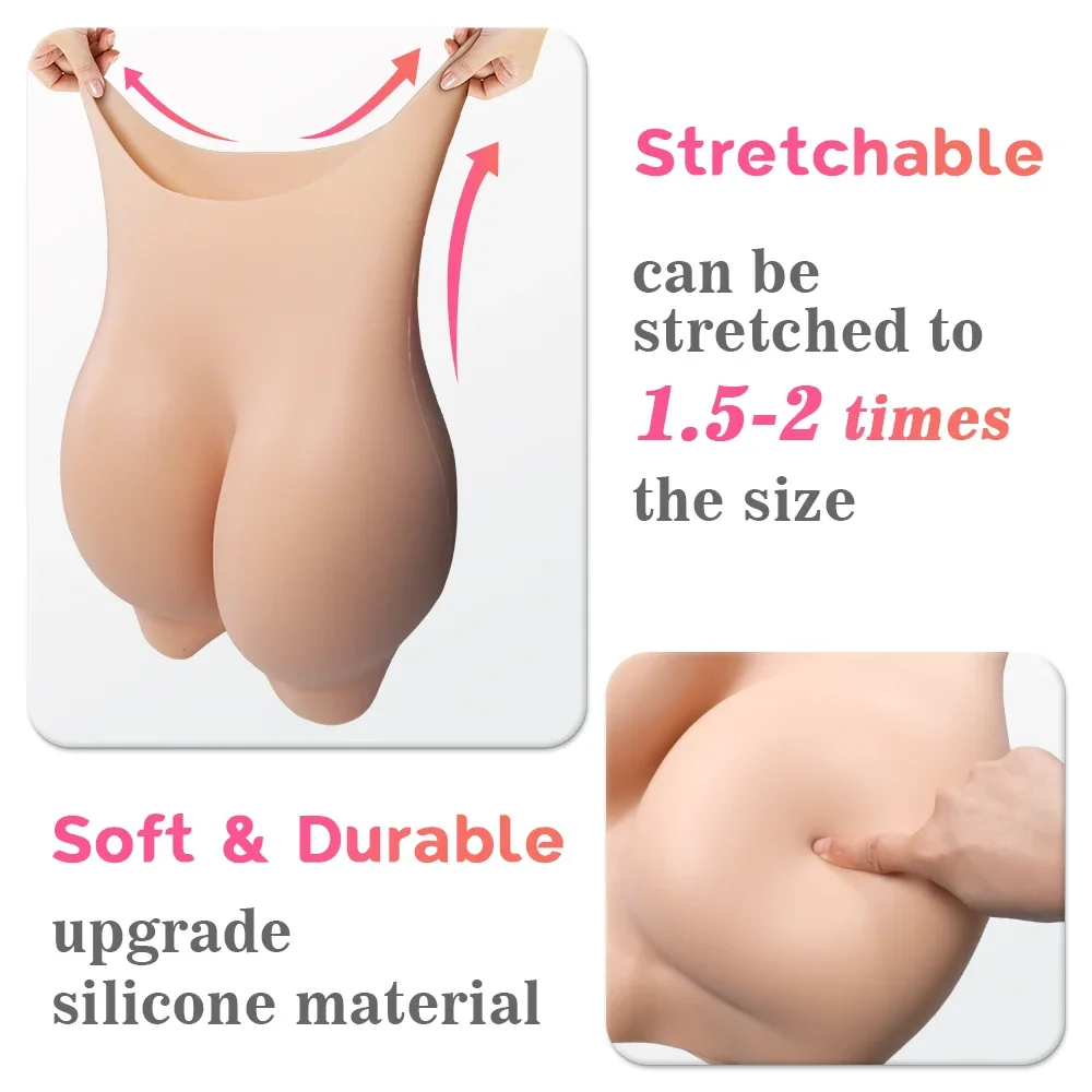 Silicone Realistic Big Hips Padded 3cm and 2cm Butts Paddding Soft Female High Waist Shapewear for Women Buttocks Enhancing