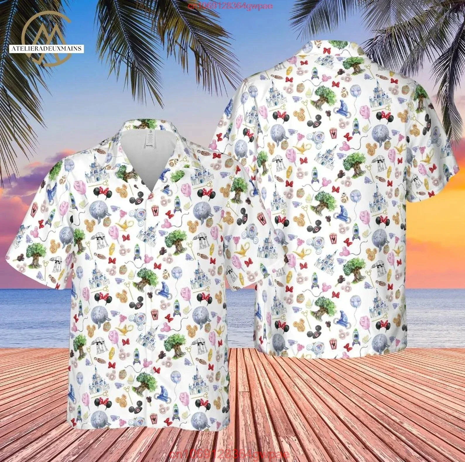 Disney Most Magical Castle Hawaiian Shirt Men's Women's Short Sleeve Button Up Shirt Disney Hawaiian Shirt Mickey Beach Shirt