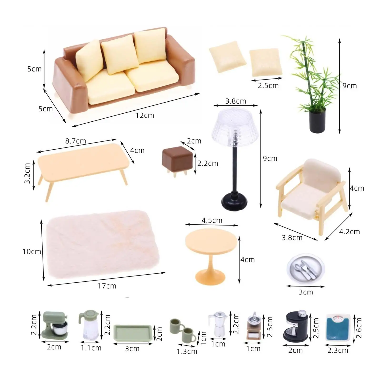 Set di mobili per casa delle bambole Set da gioco per casa delle bambole Lampada da terra per sedia da tavolo in miniatura