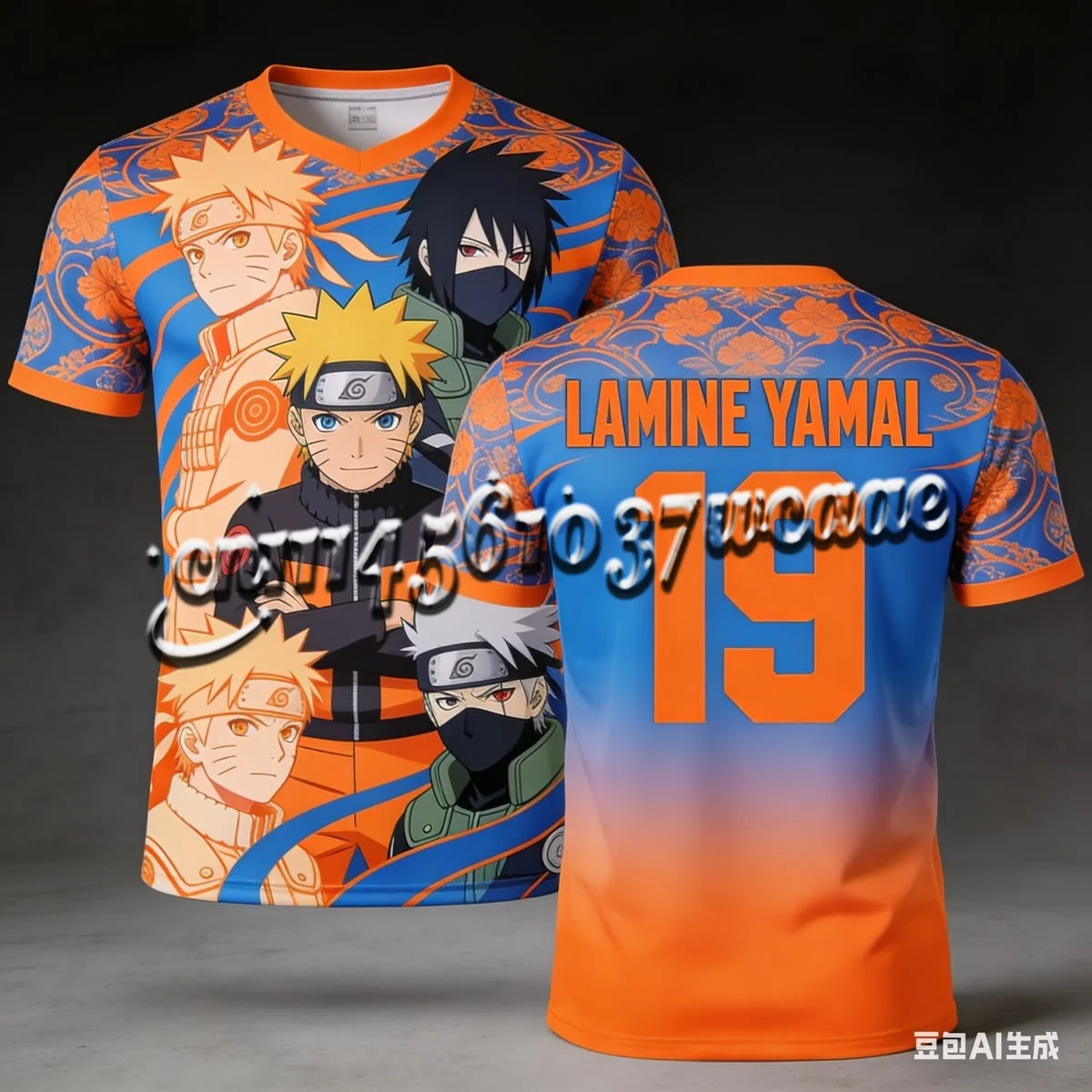 

2026/27 New Anime Naruto Konoha Core Team No.19 Football Shirt Theme Unisex Casual Sports Loose T-shirt Summer FamilyMatching