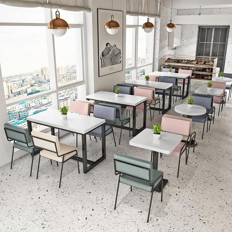 

Commercial Restaurant Furniture Modern Minimalist Design Tables for Dining Metal Material Cafe Apartment Hotel