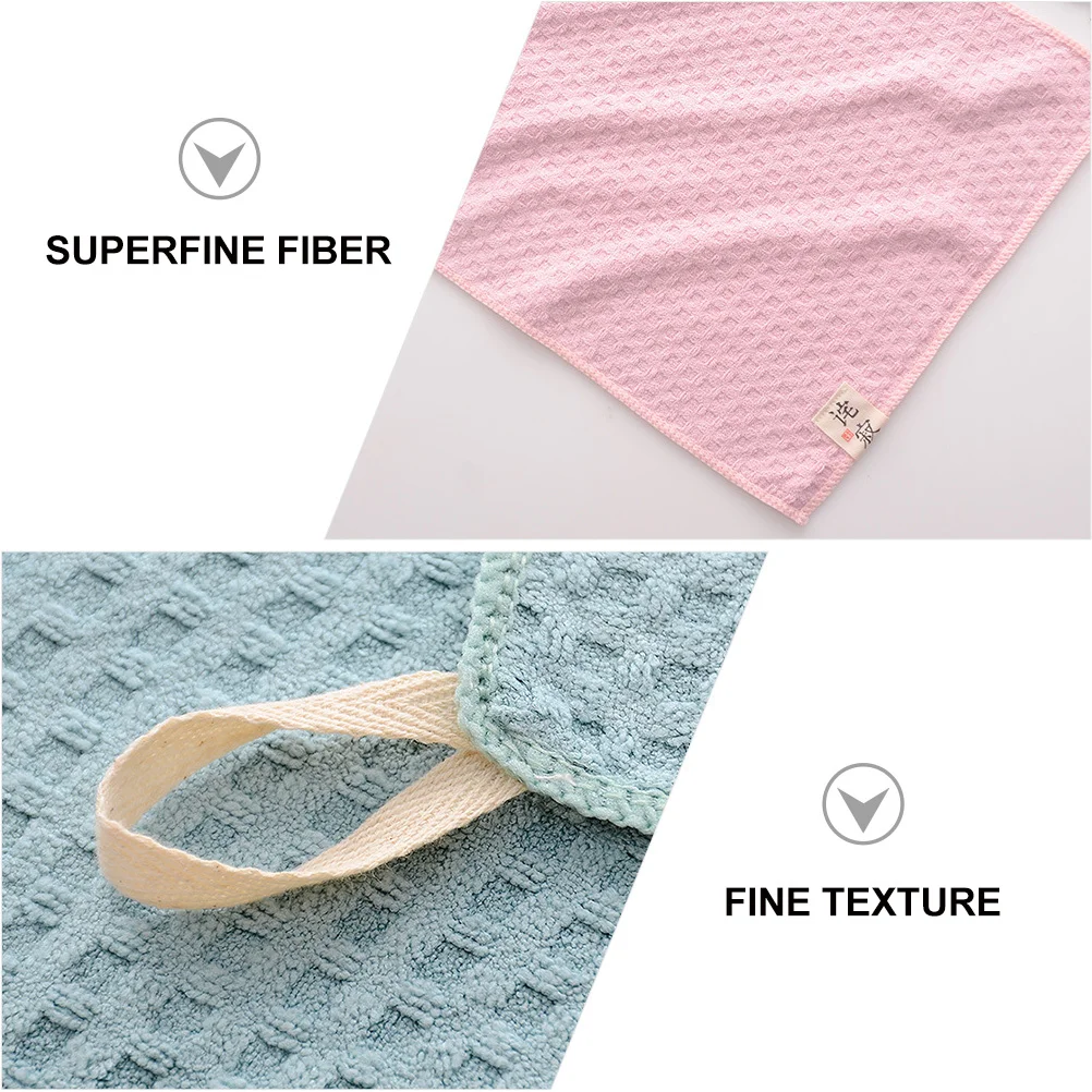 

4Pcs Quick-Drying Absorbent Square Towels Breathable Shower Towels Portable Comfortable Washcloths with Hanging Lanyard for Face