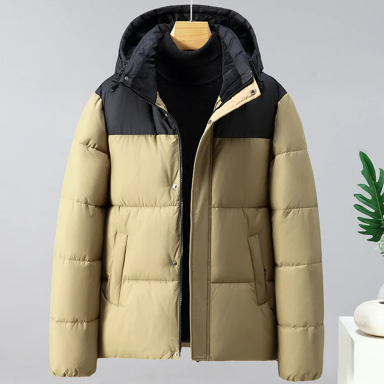 Prowow Men Winter Warm Thick Jackets Cotton Coat Male Fashion Casual Contrast Color blocking ackets