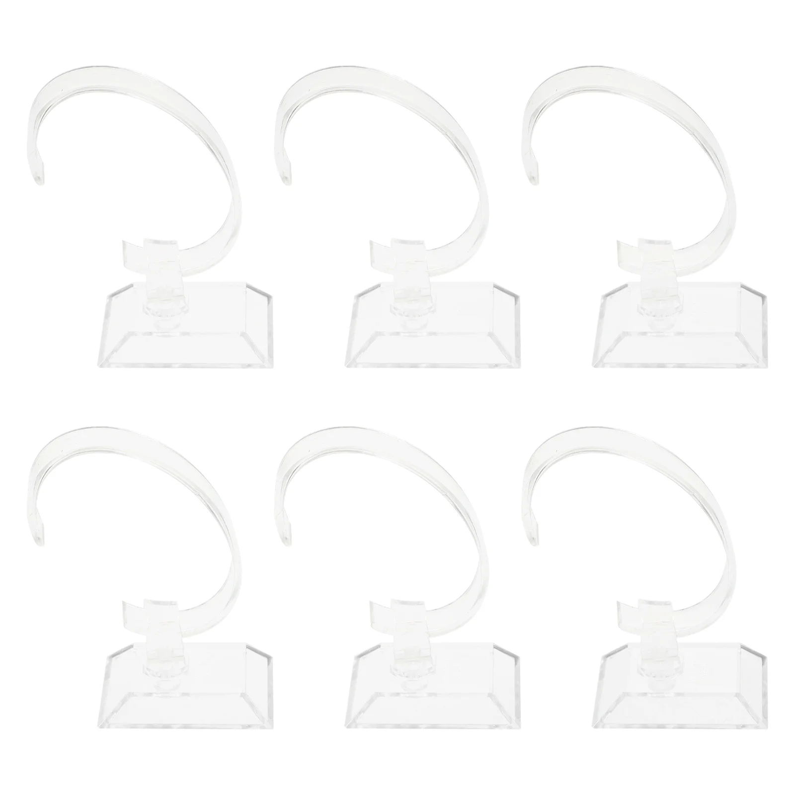 

6 Pcs Universal Watch Display Stand Clear Plastic Jewelry Rack Scratch Proof Desktop ganizer Home Office Display Storage Large