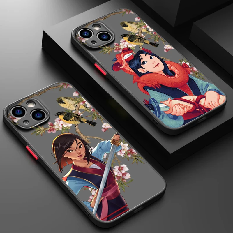 Disney Cool Cute Mulan Frosted Translucent For Apple iPhone 16 15 14 13 12 11 XS XR X Pro Max Plus Mini Matte Phone Case