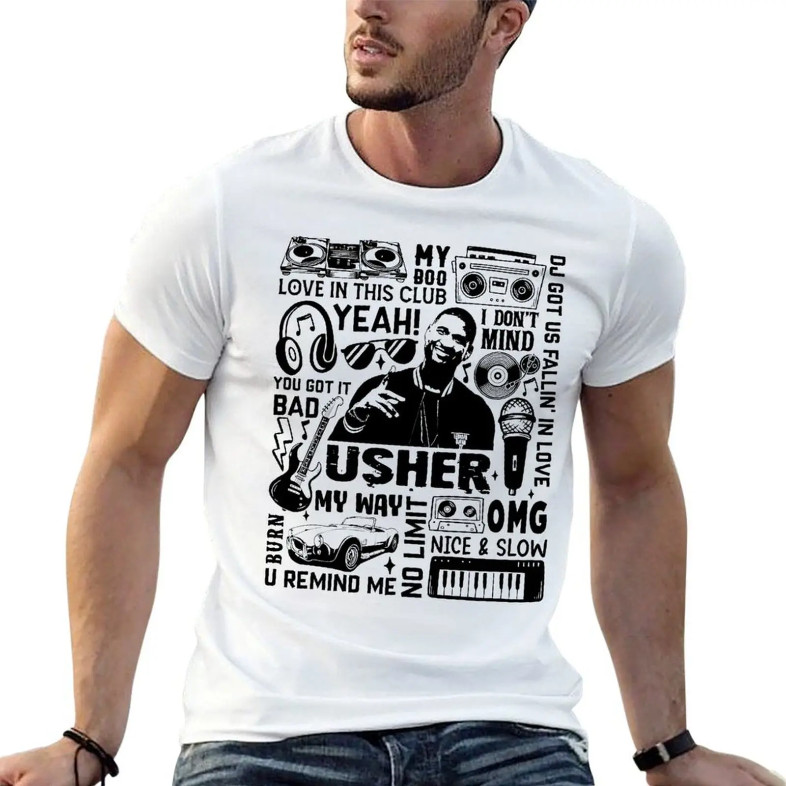

Usher My Way Tour T-Shirt anime t shirts oversize man t shirts cotton t shirt man luxury T-Shirt