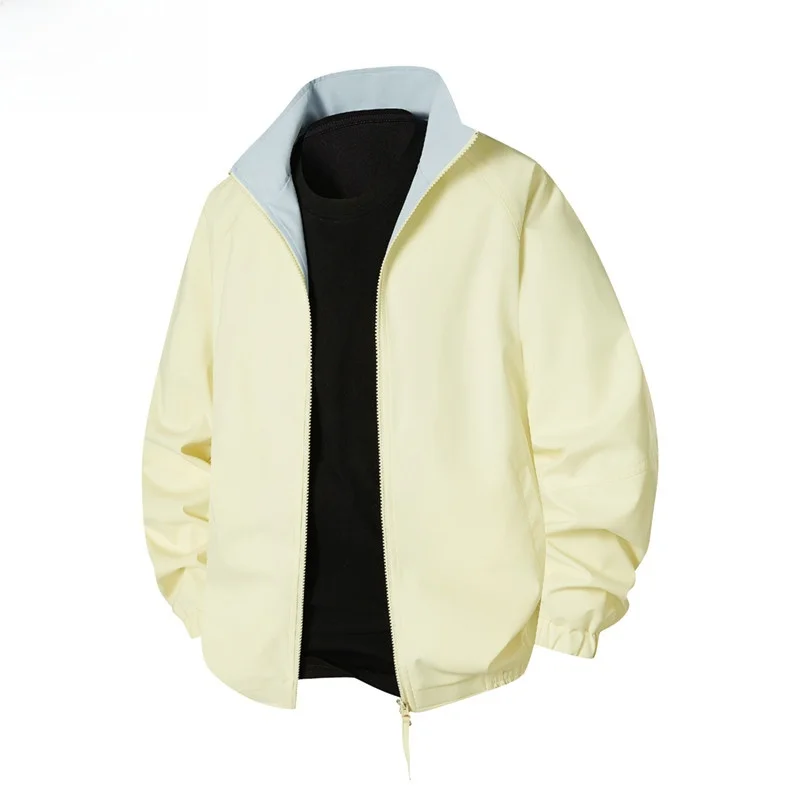 

Wassup Nuraya American Contrast Color Stand Collar Jaet Men's Spring Autumn Loose Versatile Sports Casual Jaet Outdoor Wi...