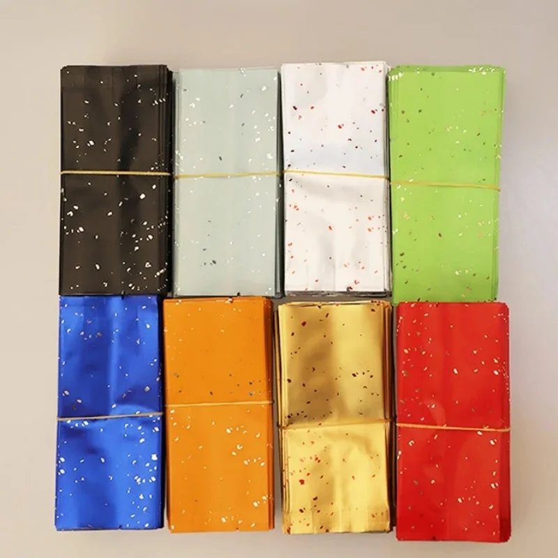 

50PCS 5.5x13cm Open Top Aluminum Foil Tea Gold Sprinkled Storage Bag DIY Matcha Heat Sealing Coffee Powder Spice Gift Pouches