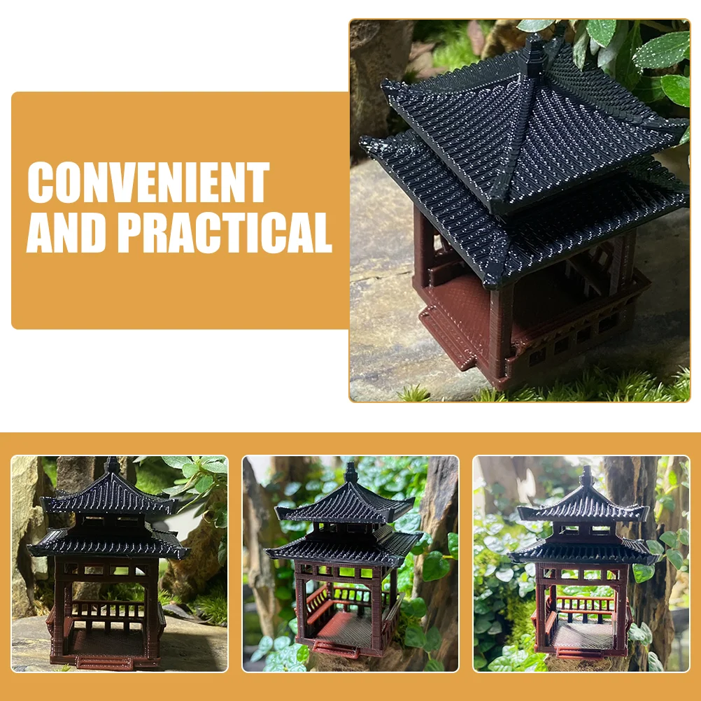 Pavilion Small Ornaments Gazebo Micro Landscape Filter Metal Plastic Fish Tank Decor Landscaping Statue Garden Decorations