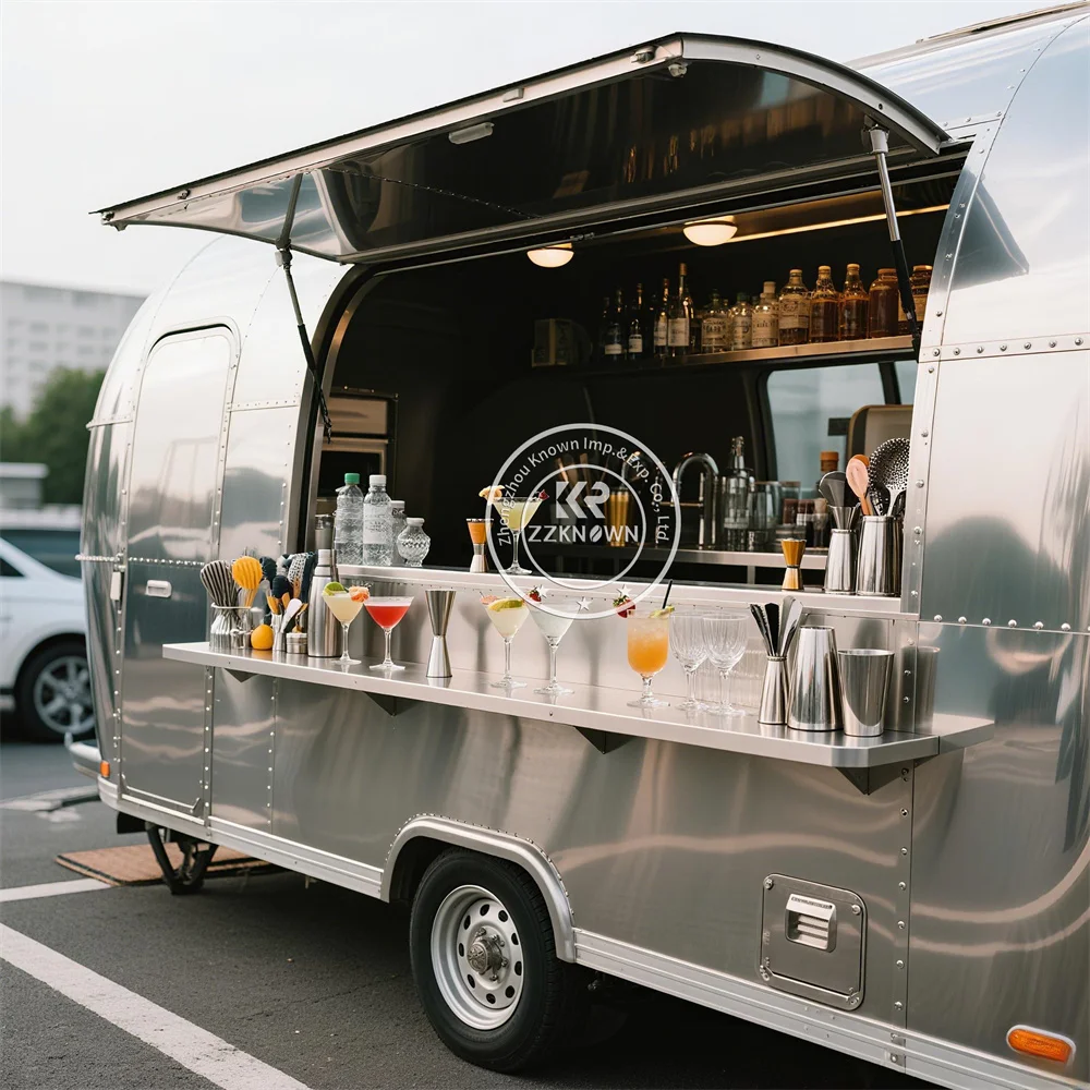 Custom Mobile Concession Food Trailer Fully Equipped Mobile Coffee Pizza Fruit Hot Dog Cart Fast Food Trailer Truck For Sale