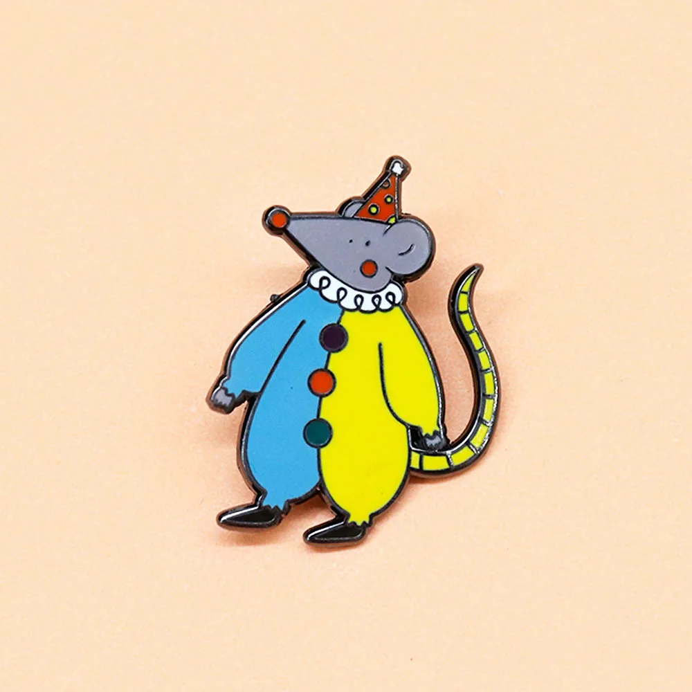 

Cute Clown Mouse Enamel Pin Fashion Smooth Funny Circus Animal Same Brooch Hat Backpack Lapel Badge Jewelry