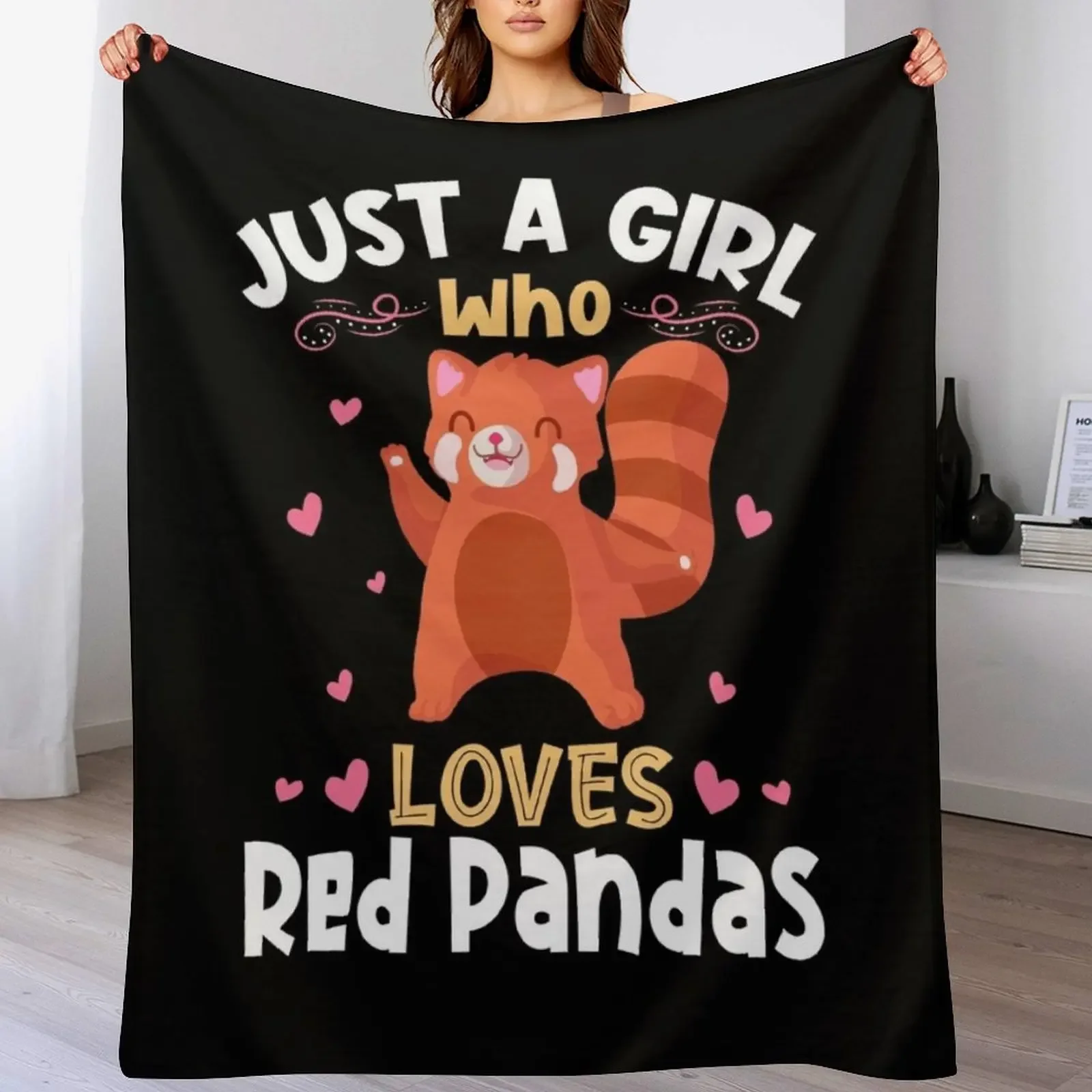 Just a Girl who loves Red Pandas Throw Blanket Multi Purpose Soft Warm Blanket for Home Travel