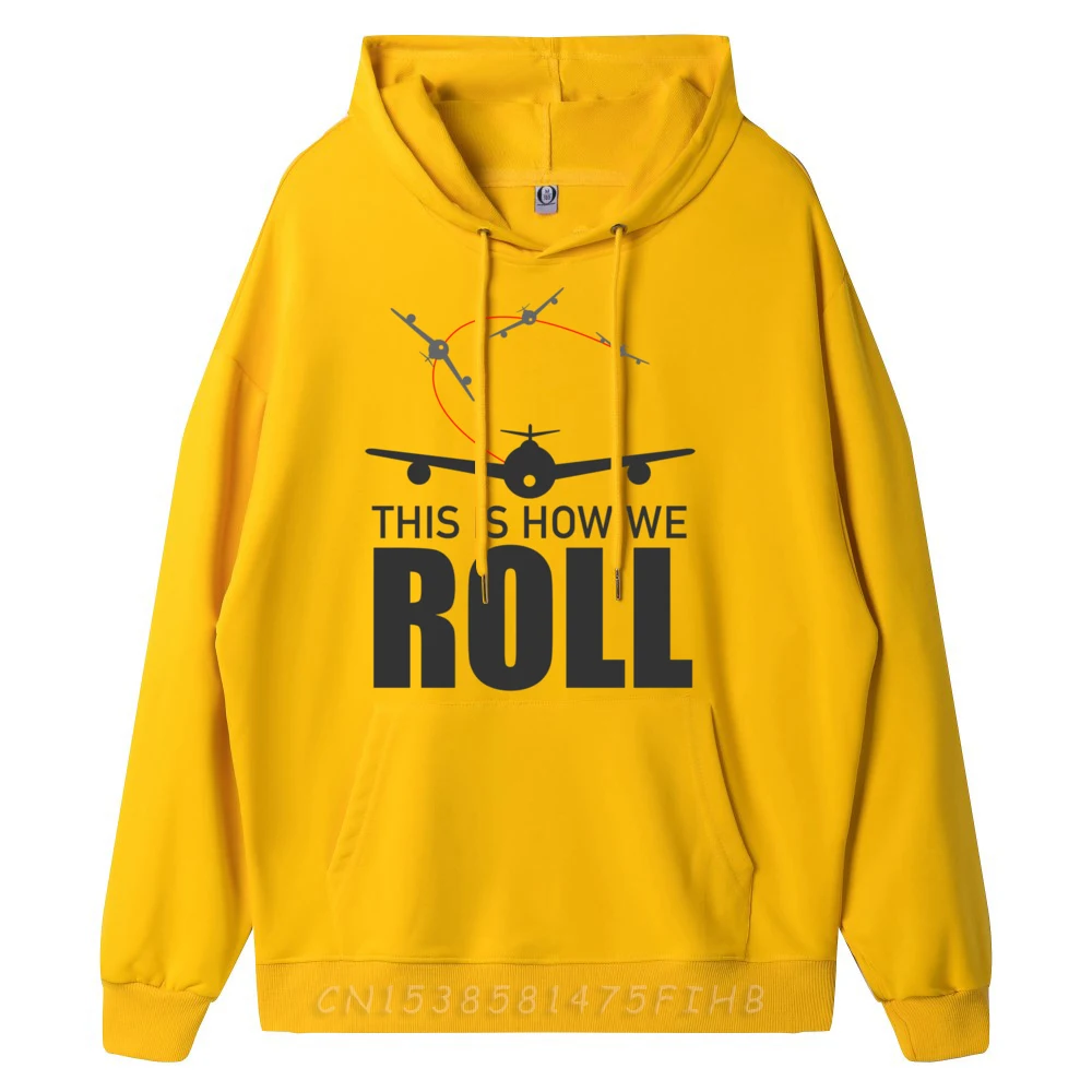 

This Is How We Roll Fun Flying Airplane Pilot Red And Black Graphic Hoodie Vintage Pullover Hoodies England Style